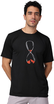 Flirty Soul Printed Men Round Neck Black T-Shirt