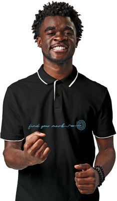 Fighterheero Printed Men Polo Neck Grey T-Shirt