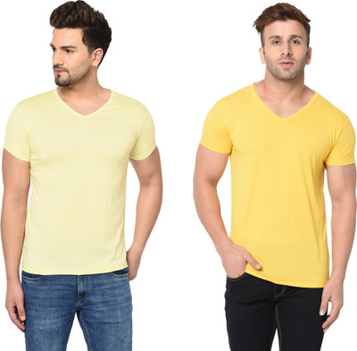 Adorbs Trend Solid Men V Neck Multicolor T-Shirt