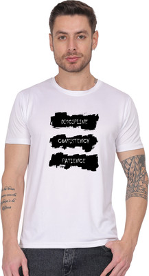 Atharva Trends Typography Men Round Neck White T-Shirt