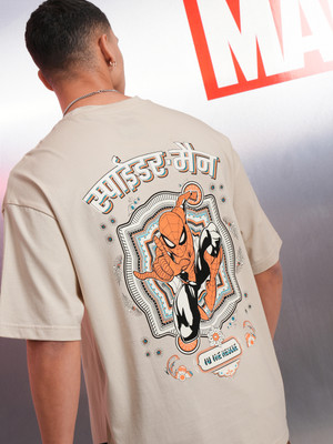 HIGHLANDER Printed Men Round Neck White T-Shirt