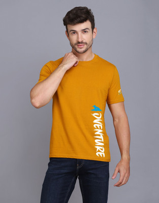 MINISTRY OF FRIENDS Printed Men Round Neck Yellow, White T-Shirt