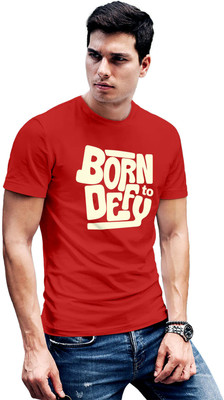 Fighterhero Printed Men Round Neck Red T-Shirt