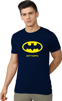 London Crew Superhero Men Round Neck Navy Blue T-Shirt