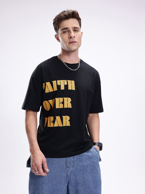 Kook N Keech Typography Men Round Neck Black T-Shirt
