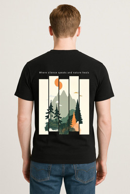 PPSENTERPRISE Printed Men Round Neck Black T-Shirt