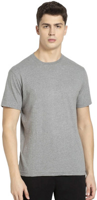 JOCKEY Solid Men Round Neck Grey T-Shirt