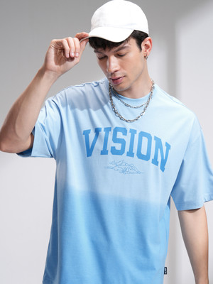 HIGHLANDER Printed Men Round Neck Blue T-Shirt