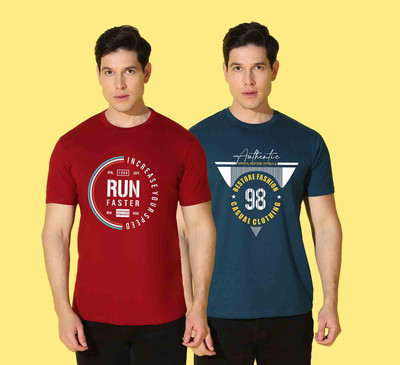 WOOSTRO Typography Men Round Neck Multicolor T-Shirt