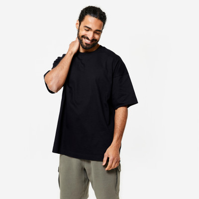 CornerKick Solid Men Round Neck Black T-Shirt