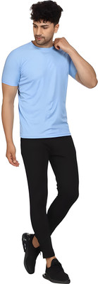 Sector Z Solid Men Round Neck Light Blue T-Shirt