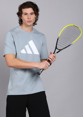 ADIDAS Printed Men Round Neck Grey T-Shirt