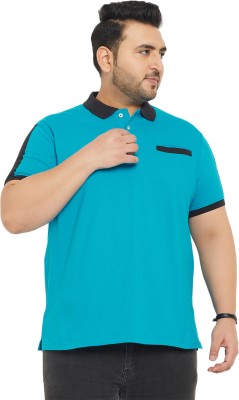 bigbanana Solid Men Polo Neck Blue T-Shirt
