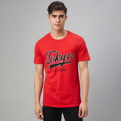 FTX Graphic Print Men Round Neck Red T-Shirt