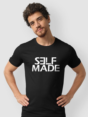 ROYALTRADERS Printed Men Round Neck Black T-Shirt