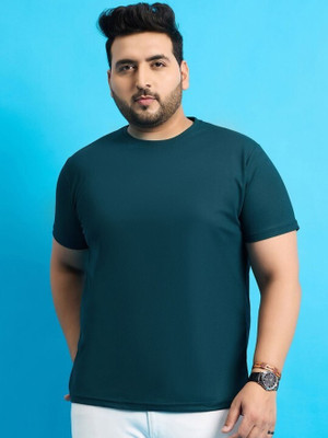MIRENO Solid Men Round Neck Green T-Shirt