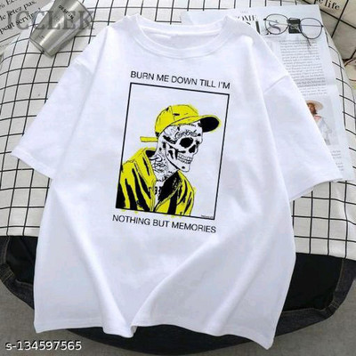 Balaji cotton house Printed Women Round Neck White T-Shirt
