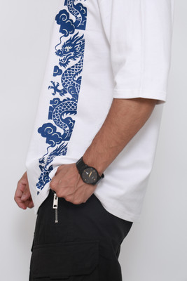 VILDLIFE Graphic Print Men Crew Neck White T-Shirt