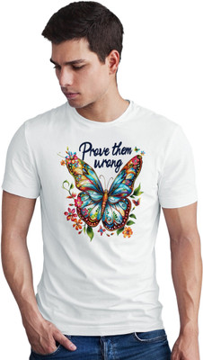 Seek Buy Love Printed Men Round Neck White T-Shirt