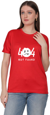 Aaso Graphic Print Women Round Neck Red T-Shirt