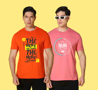 WOOSTRO Typography Men Round Neck Multicolor T-Shirt