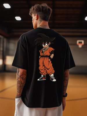 BUKKL Graphic Print, Printed Men Round Neck Black T-Shirt