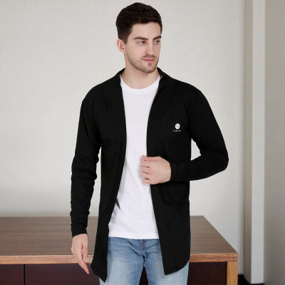 FARICON Solid Men Round Neck Black T-Shirt