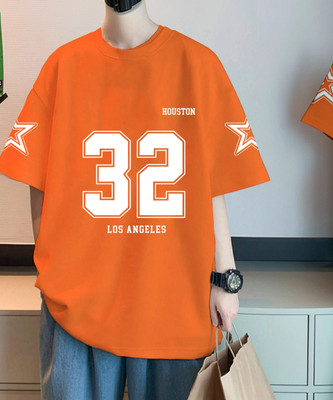 HouseOfCommon Graphic Print Men Round Neck Orange T-Shirt