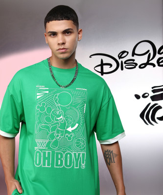 HIGHLANDER Printed Men Round Neck Green T-Shirt