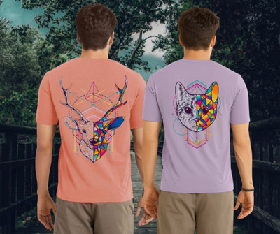 Kasendra Printed Men Round Neck Pink, Purple T-Shirt