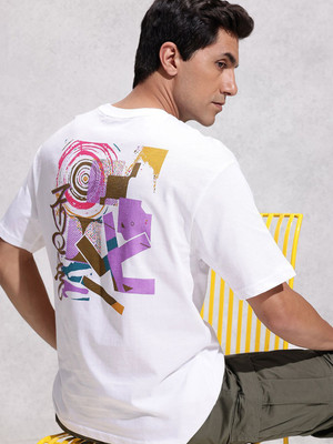 WROGN Printed Men Round Neck White T-Shirt