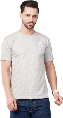 SQUIRREL CREATION Printed Men Round Neck Grey T-Shirt