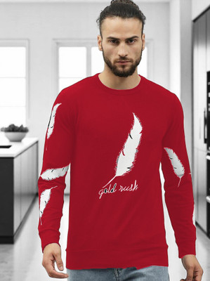Autna Printed Men Round Neck Red T-Shirt