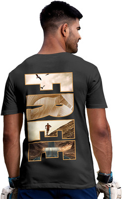 Fighterhero Printed Men Round Neck Black T-Shirt