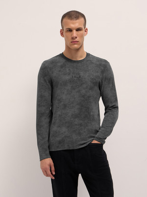 THE BEAR HOUSE Tie & Dye Men Round Neck Grey T-Shirt