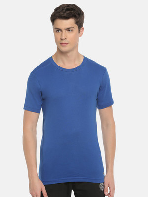 Macroman M-Series Solid Men Round Neck Blue T-Shirt