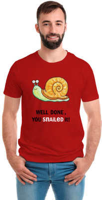 SmarTee Street Printed Men Round Neck Red T-Shirt