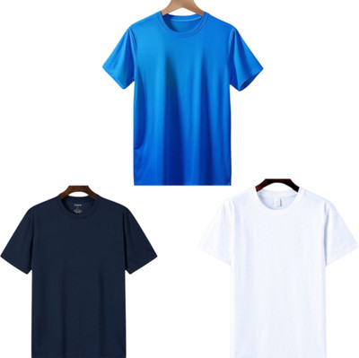 TTFE Solid Men Round Neck Multicolor T-Shirt