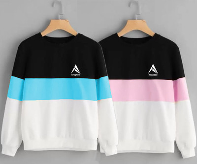 Kroptee Full Sleeve Color Block Women Sweatshirt