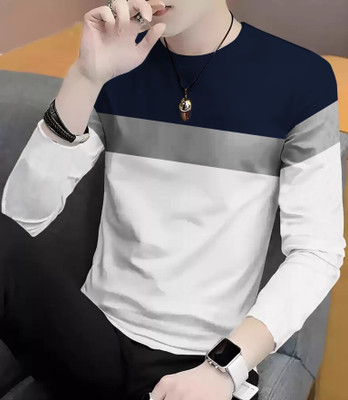 Afams Colorblock Men Round Neck Multicolor T-Shirt