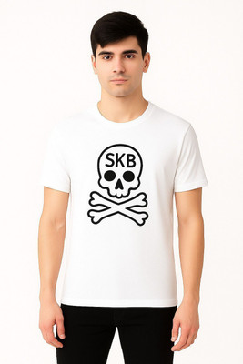 Classy Knot Printed Men Round Neck White T-Shirt