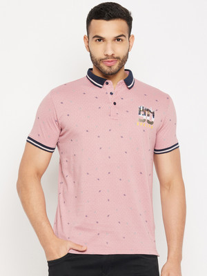DUKE Graphic Print, Geometric Print Men Polo Neck Purple T-Shirt