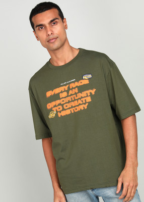 KILLER Printed Men Round Neck Dark Green T-Shirt