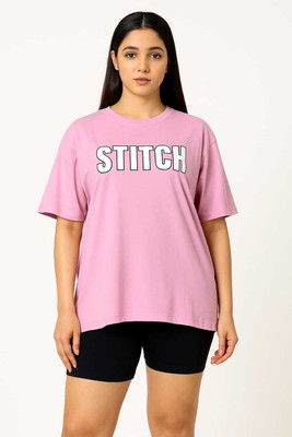 SHEHZADI ONLINE Graphic Print Women Round Neck Pink T-Shirt