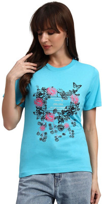 Pyro Spirit Printed Women Round Neck Multicolor T-Shirt