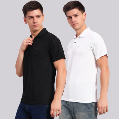 ZEPPI Solid Men Polo Neck Multicolor T-Shirt
