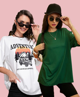 MOD YOUNG Printed Women Round Neck Multicolor T-Shirt