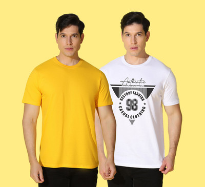 WOOSTRO Typography, Solid Men Round Neck Multicolor T-Shirt
