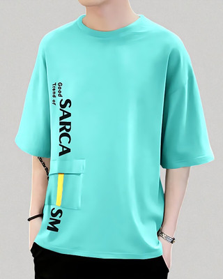 Autna Typography Men Round Neck Green T-Shirt