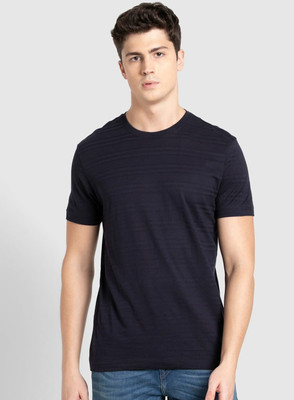 JOCKEY Solid Men Round Neck Dark Blue T-Shirt